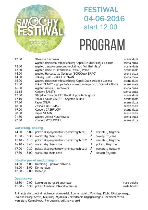 Smochy Festiwal Program
